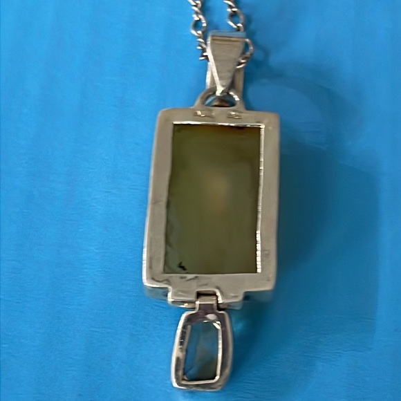 Sterling Triple Citrine Druzy Pendant Necklace. Hinged. Auspicious. Artist made - Picture 13 of 15